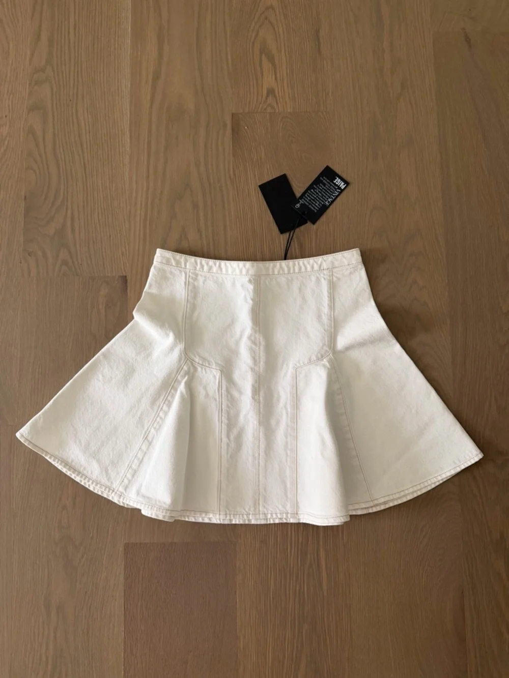 NEW Paige Adaline Mini Skirt In Ecru